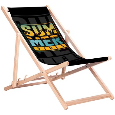 San-Drew Leżak Drewniany Bukowy Klasyczny Summer Vibes Black San-Drew Leżak Drewniany Bukowy Klasyczny Summer Vibes Black