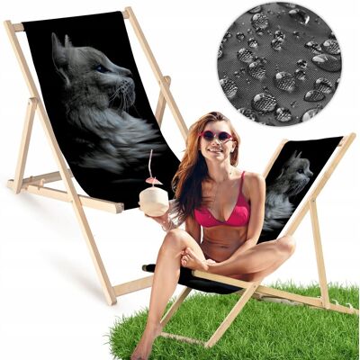 Allbag Leżak Drewniany CZARNY KOT Ogrodowy Plażowy Bukowy Tarasowy Allbag Leżak Drewniany CZARNY KOT Ogrodowy Plażowy Bukowy Tarasowy