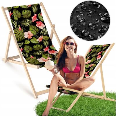 Allbag Leżak Drewniany CZARNY LIŚCIE CZERWONE KWIATY Ogrodowy Plażowy Tarasowy Allbag Leżak Drewniany CZARNY LIŚCIE CZERWONE KWIATY Ogrodowy Plażowy Tarasowy