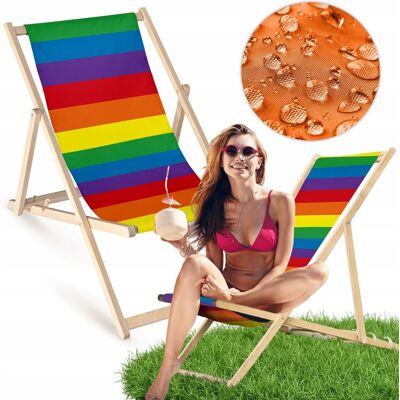 Allbag LEŻAK DREWNIANY OGRODOWY PLAŻOWY BALKONOWY TARASOWY KOLOROWY TĘCZA Allbag LEŻAK DREWNIANY OGRODOWY PLAŻOWY BALKONOWY TARASOWY KOLOROWY TĘCZA