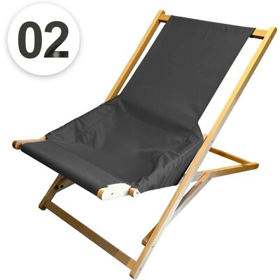 Inny producent Leżak drewniany ogrodowy plażowy komfort - Grafit 02, Grafit 02 Inny producent Leżak drewniany ogrodowy plażowy komfort - Grafit 02, Grafit 02