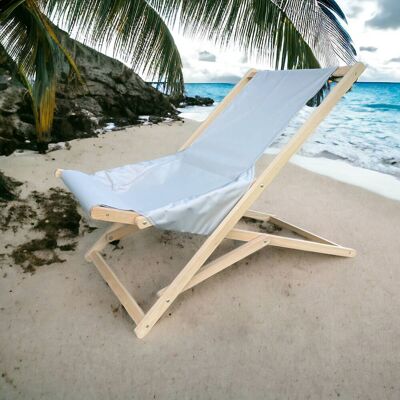 Kubi Sport Leżak drewniany ogrodowy plażowy komfort - Szary jasny 03 Kubi Sport Leżak drewniany ogrodowy plażowy komfort - Szary jasny 03