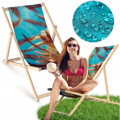 Allbag Leżak Drewniany PALMY NA TLE NIEBA Ogrodowy Plażowy Bukowy Allbag Leżak Drewniany PALMY NA TLE NIEBA Ogrodowy Plażowy Bukowy