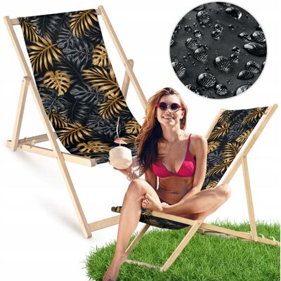 Allbag Leżak Drewniany Plażowy CIEMNY ZŁOTA MONSTERA Ogrodowy Tarasowy Bukowy Allbag Leżak Drewniany Plażowy CIEMNY ZŁOTA MONSTERA Ogrodowy Tarasowy Bukowy