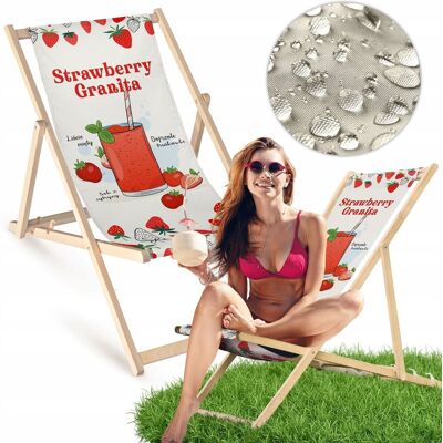 Allbag Leżak Drewniany STRAWBERRY GRANITA TRUSKAWKA Ogrodowy Plażowy Bukowy Allbag Leżak Drewniany STRAWBERRY GRANITA TRUSKAWKA Ogrodowy Plażowy Bukowy