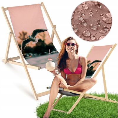 Allbag Leżak Drewniany z Nadrukiem MEWY Ogrodowy Plażowy Bukowy Tarasowy Allbag Leżak Drewniany z Nadrukiem MEWY Ogrodowy Plażowy Bukowy Tarasowy