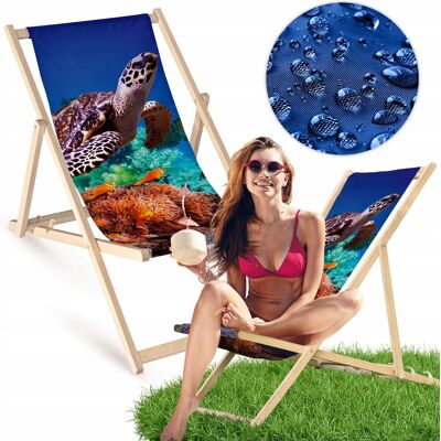 Allbag Leżak Drewniany z Nadrukiem ŻÓŁWIA Ogrodowy Plażowy Bukowy Tarasowy Allbag Leżak Drewniany z Nadrukiem ŻÓŁWIA Ogrodowy Plażowy Bukowy Tarasowy