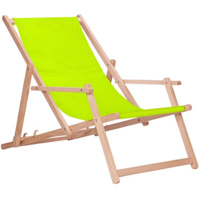 San-Drew Leżak drewniany z Podłokietnikiem Żółty Fluo San-Drew Leżak drewniany z Podłokietnikiem Żółty Fluo