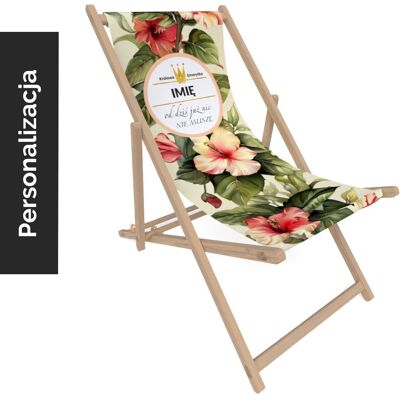 DECORDRUK Leżak emerytki wzór EM18 hibiskus DECORDRUK Leżak emerytki wzór EM18 hibiskus