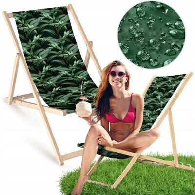 LEŻAK OGRODOWY Allbag DREWNIANY PLAŻOWY BALKONOWY ZIELONY Liście Dark LEŻAK OGRODOWY Allbag DREWNIANY PLAŻOWY BALKONOWY ZIELONY Liście Dark