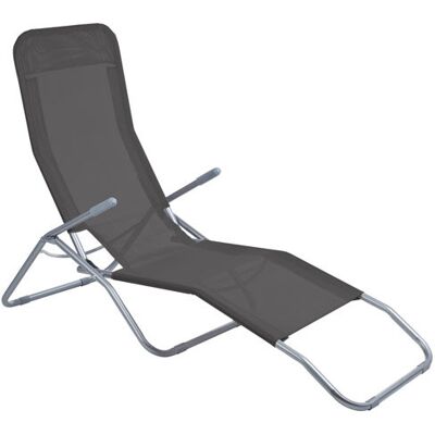 TV PRODUCTS Leżak ogrodowy antracytowy składany fotel plażowy TV PRODUCTS Leżak ogrodowy antracytowy składany fotel plażowy