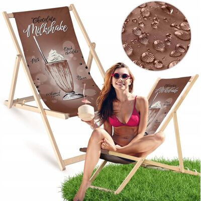 Allbag Leżak OGRODOWY DRAWNIANY Czarny CHOCOLATE MILKSHAKE na PLAŻĘ TARAS BALKON Allbag Leżak OGRODOWY DRAWNIANY Czarny CHOCOLATE MILKSHAKE na PLAŻĘ TARAS BALKON
