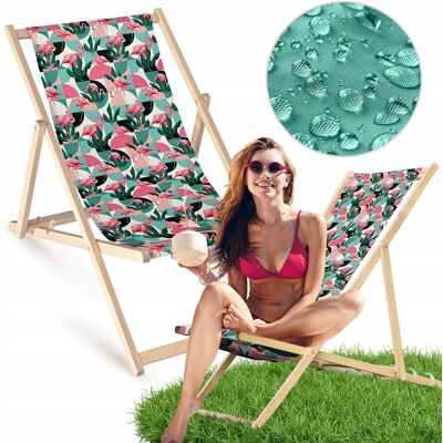 Allbag Leżak Ogrodowy Drewniany FLAMINGI Różowy Turkusowy Plażowy Balkonowy Allbag Leżak Ogrodowy Drewniany FLAMINGI Różowy Turkusowy Plażowy Balkonowy