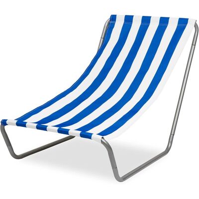 FEBE Leżak ogrodowy granatowo-biału/paski FEBE Leżak ogrodowy granatowo-biału/paski