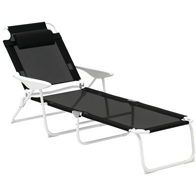 Leżak ogrodowy Outsunny składany, fotel rozkładany z 4-pozycyjnym regulowanym oparciem, krzesło ogrodowe o nośności do 120 kg, na zewnątrz, na plażę.. Leżak ogrodowy Outsunny składany, fotel rozkładany z 4-pozycyjnym regulowanym oparciem, krzesło ogrodowe o nośności do 120 kg, na zewnątrz, na plażę..