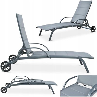 Focus Garden Leżak Ogrodowy Plażowy Mobilny Aluminium MAJORKA Regulowany na Basen szary Focus Garden Leżak Ogrodowy Plażowy Mobilny Aluminium MAJORKA Regulowany na Basen szary
