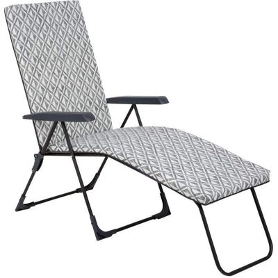 Leżak ogrodowy z podnóżkiem, regulowane oparcie, składany Barletta Black Edition PATIO Leżak ogrodowy z podnóżkiem, regulowane oparcie, składany Barletta Black Edition PATIO