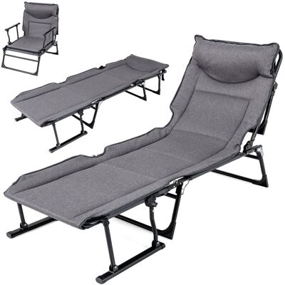 COSTWAY Leżak ogrodowy z zagłówkiem i regulowanym oparciem 180 x 67,5 x 37 cm COSTWAY Leżak ogrodowy z zagłówkiem i regulowanym oparciem 180 x 67,5 x 37 cm
