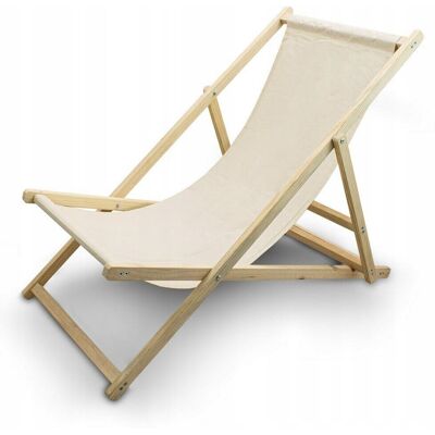 Inny producent Leżak Plażowy beżowy solidne wykonanie do ogrodu na plażę składany Inny producent Leżak Plażowy beżowy solidne wykonanie do ogrodu na plażę składany
