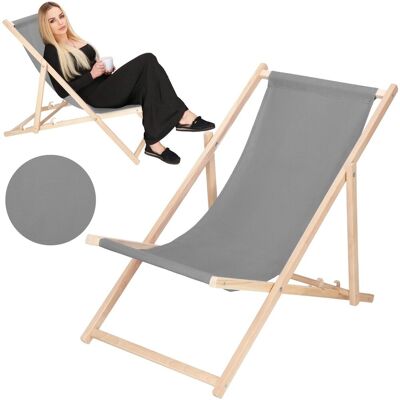 Springos Leżak plażowy składany drewniany 3 stopnie regulacji, na taras, balkon, do 120 kg szary Springos Leżak plażowy składany drewniany 3 stopnie regulacji, na taras, balkon, do 120 kg szary