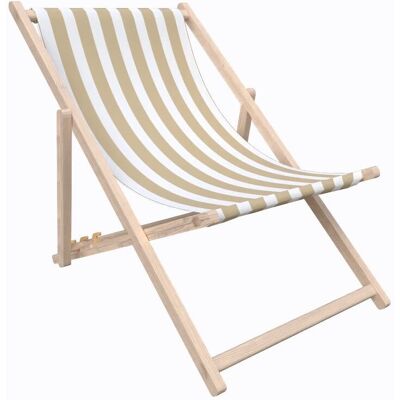 DECORDRUK Leżak SUMMER wzór SM20 pasy beżowe DECORDRUK Leżak SUMMER wzór SM20 pasy beżowe