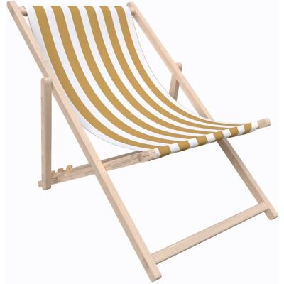 DECORDRUK Leżak SUMMER wzór SM22 pasy musztardowe DECORDRUK Leżak SUMMER wzór SM22 pasy musztardowe
