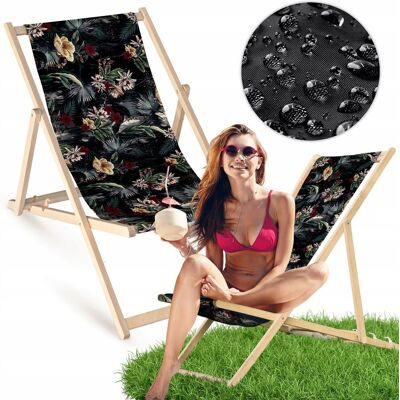 Allbag Leżak Tarasowy CIEMNY KWIATY i LIŚCIE Drewniany Plażowy Ogrodowy Allbag Leżak Tarasowy CIEMNY KWIATY i LIŚCIE Drewniany Plażowy Ogrodowy