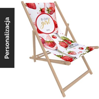 DECORDRUK Leżak urodzinowy wzór UR10 prosecco z truskawką DECORDRUK Leżak urodzinowy wzór UR10 prosecco z truskawką