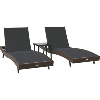 vidaXL Leżaki 3 pcs Brązowy 40 x 40 x 40.5 cm polirattan vidaXL Leżaki 3 pcs Brązowy 40 x 40 x 40.5 cm polirattan