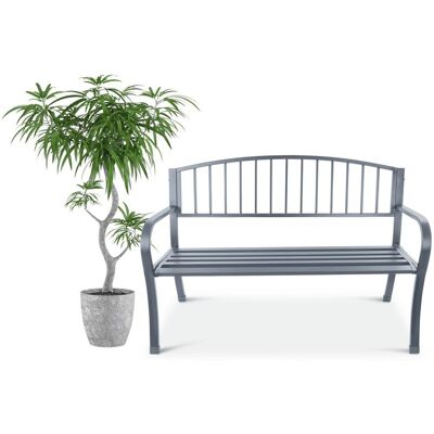 Bauerkraft Metalowa ławka ogrodowa z oparciem parkowa taras balkon grafitowa Bauerkraft Metalowa ławka ogrodowa z oparciem parkowa taras balkon grafitowa