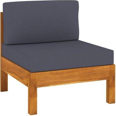 vidaXL Ogród narożna sofa - Wytrzymałe drewno akacjowe - Szare poduszki - Całoroczne użytkowanie vidaXL Ogród narożna sofa - Wytrzymałe drewno akacjowe - Szare poduszki - Całoroczne użytkowanie
