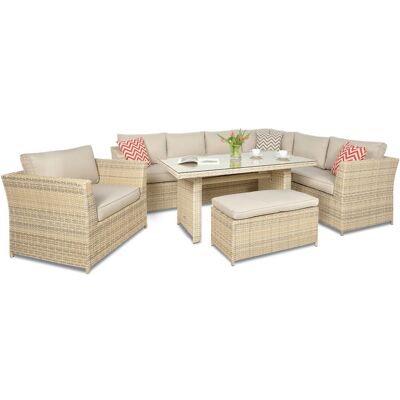 Focus Garden Narożnik ogrodowy Moniz Dinning Plus, beżowy Focus Garden Narożnik ogrodowy Moniz Dinning Plus, beżowy