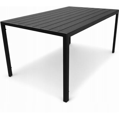 Kontrasto Nowoczesny stół ogrodowy na taras z blatem polywood ALLEN-ST 150x90 czarny Kontrasto Nowoczesny stół ogrodowy na taras z blatem polywood ALLEN-ST 150x90 czarny