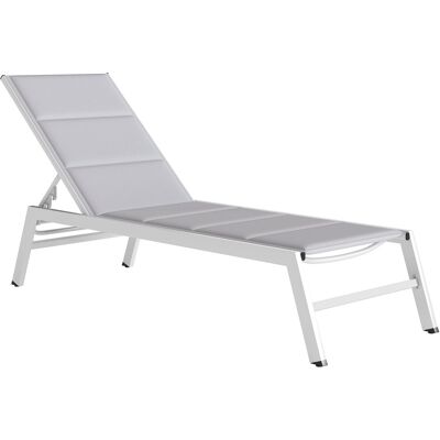 Outsunny oddychający, szeroki leżak ogrodowy z 6-pozycyjnym regulowanym oparciem, aluminiowa rama, wyściełany fotel do 120 kg, meble wypoczynkowe do ogrodu, .. Outsunny oddychający, szeroki leżak ogrodowy z 6-pozycyjnym regulowanym oparciem, aluminiowa rama, wyściełany fotel do 120 kg, meble wypoczynkowe do ogrodu, ..