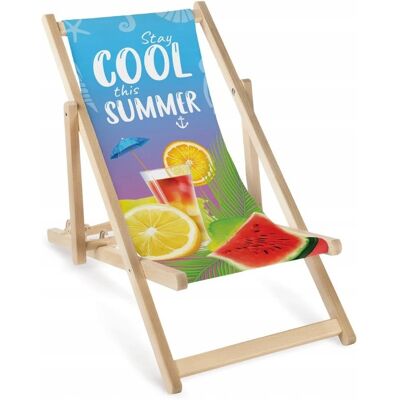 Allbag OGRODOWY LEŻAK DREWNIANY DZIECIĘCY z Nadrukiem STAY COOL THIS SUMMER Allbag OGRODOWY LEŻAK DREWNIANY DZIECIĘCY z Nadrukiem STAY COOL THIS SUMMER