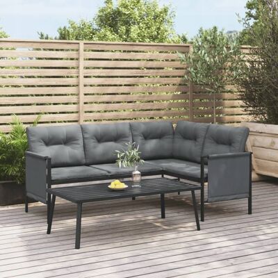vidaXL Ogrodowy stolik kawowy, antracytowy, 110x55x35 cm, stalowy Lumarko! vidaXL Ogrodowy stolik kawowy, antracytowy, 110x55x35 cm, stalowy Lumarko!