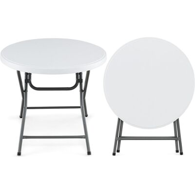 COSTWAY Okrągły stół Składany plastikowy stół 81 cm COSTWAY Okrągły stół Składany plastikowy stół 81 cm