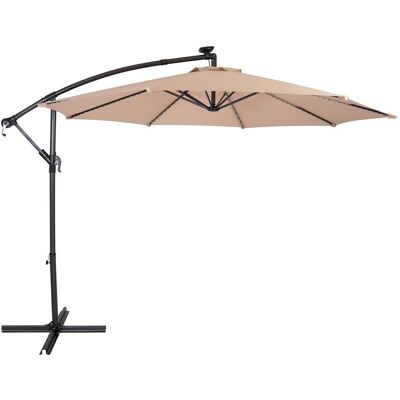 Monster Cable Parasol bananowy z drążkiem LED 3 m - beżowy Monster Cable Parasol bananowy z drążkiem LED 3 m - beżowy
