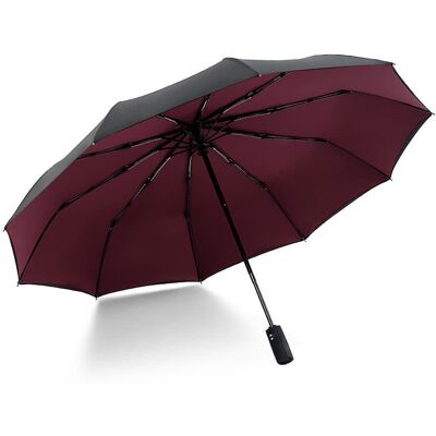KRAGO ACCESSORIES Parasol Double 10-szprychowy, automatyczny z podwójną czaszą bordowy KRAGO ACCESSORIES Parasol Double 10-szprychowy, automatyczny z podwójną czaszą bordowy