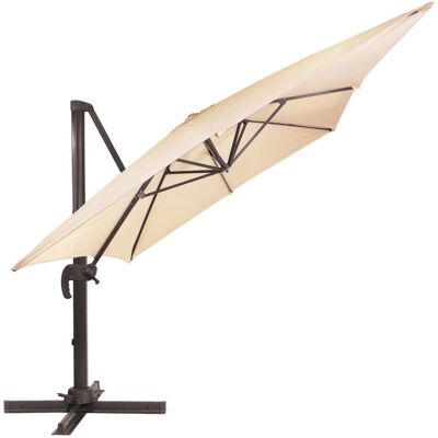 Springos Parasol ogrodowy na balkon i taras 500 cm na wysięgniku, z pokrowcem beżowy Springos Parasol ogrodowy na balkon i taras 500 cm na wysięgniku, z pokrowcem beżowy