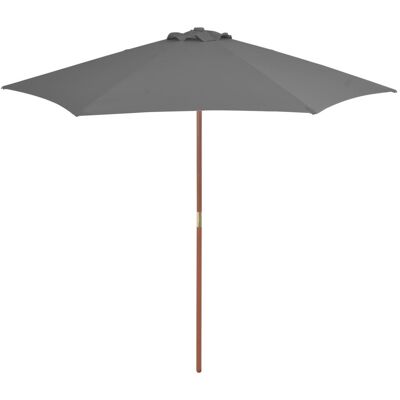 VMP Parasol Ogrodowy Na Drewnianym Słupku, 270 Cm, Antracytowy VMP Parasol Ogrodowy Na Drewnianym Słupku, 270 Cm, Antracytowy