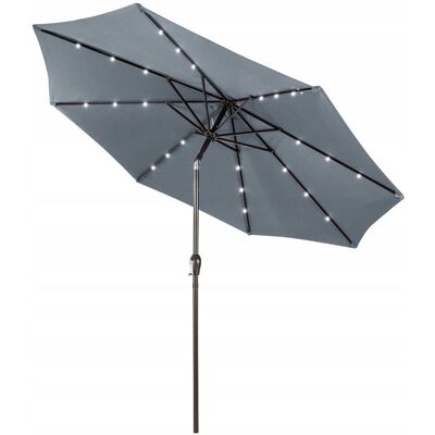 Parasol ogrodowy na taras balkon z oświetleniem Costway szary 300 x 253 cm Parasol ogrodowy na taras balkon z oświetleniem Costway szary 300 x 253 cm