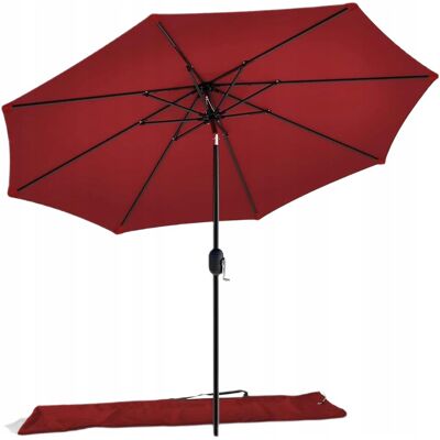 Parasol ogrodowy VOUNOT, rozkładany, na korbkę, 270 x 240 cm, CZERWONY Parasol ogrodowy VOUNOT, rozkładany, na korbkę, 270 x 240 cm, CZERWONY
