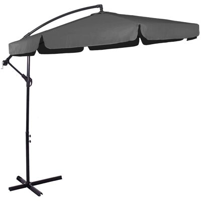 Springos Parasol tarasowy z regulacją kąta nachylenia 350 cm na wysięgniku do ogrodu, na balkon, grafitowy Springos Parasol tarasowy z regulacją kąta nachylenia 350 cm na wysięgniku do ogrodu, na balkon, grafitowy
