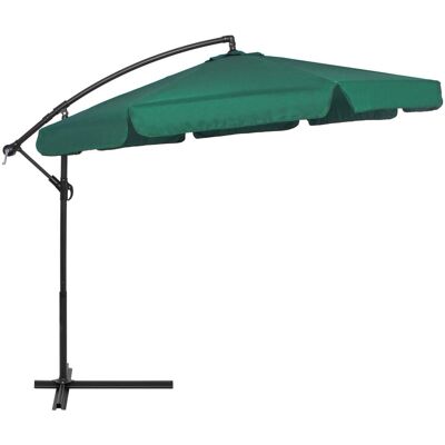 Springos Parasol Tarasowy Z Regulacją Kąta Nachylenia 350 Cm Na Wysięgniku Do Ogrodu, Na Balkon, Zielony Springos Parasol Tarasowy Z Regulacją Kąta Nachylenia 350 Cm Na Wysięgniku Do Ogrodu, Na Balkon, Zielony