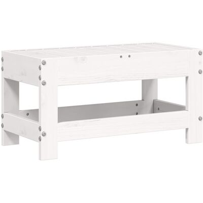 VMP Podnóżek ogrodowy, biały, 62x30x32 cm, lite drewno sosnowe VMP Podnóżek ogrodowy, biały, 62x30x32 cm, lite drewno sosnowe