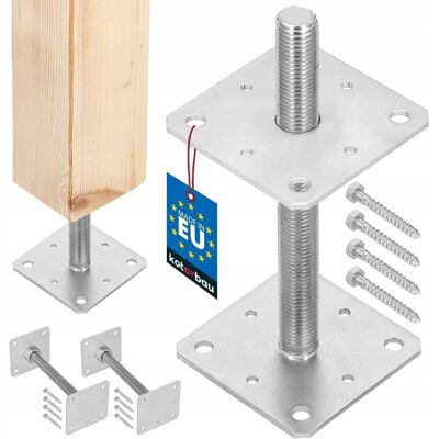 IKRA PODSTAWA SŁUPA REGULOWANA KOTWA WSPORNIK PRĘT M24 STOPKA 110x110x250 mm IKRA PODSTAWA SŁUPA REGULOWANA KOTWA WSPORNIK PRĘT M24 STOPKA 110x110x250 mm