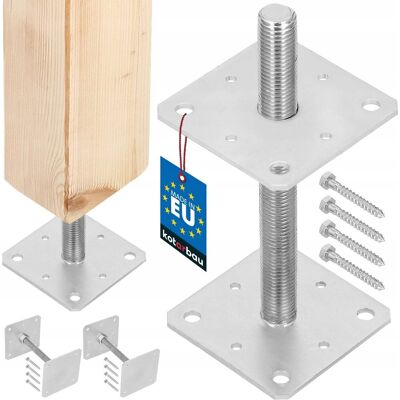 IKRA PODSTAWA SŁUPA REGULOWANA KOTWA WSPORNIK PRĘT M24 STOPKA 160x160x250 mm IKRA PODSTAWA SŁUPA REGULOWANA KOTWA WSPORNIK PRĘT M24 STOPKA 160x160x250 mm