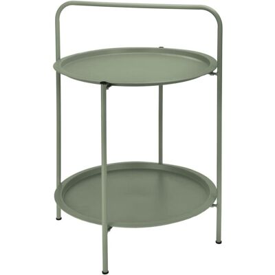 ProGarden Stolik ogrodowy z dwoma tacami, 50x66 cm, matowa zieleń ProGarden Stolik ogrodowy z dwoma tacami, 50x66 cm, matowa zieleń