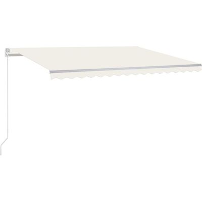 vidaXL Rozkładana markiza - 450x300 cm, Kremowa, Ręczna vidaXL Rozkładana markiza - 450x300 cm, Kremowa, Ręczna